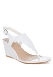 Women Wami Real Leather Thong Toe Pin Buckle Wedge Heel Sandal Zarnesh