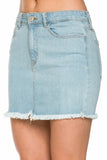 Women Western Zip Fly Button Denim Vintage Jeans Mini Skirts Zarnesh
