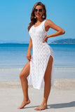 Women Side Split Crochet Coverup Long Beach Maxi Length Zarnesh