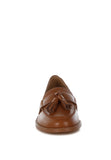 Women Yelena Genuine Leather Mock Stitch Tassel Loafers Zarnesh