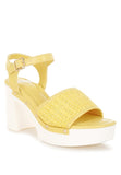 Women Mazaro Raffia High Platform Block Heel Sandals | Zarnesh