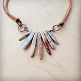 Women’s Aqua Terra Stone Leather Cord Necklace | Zarnesh