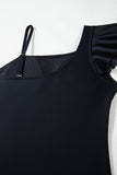 Women's Asymmetric Ruffle Shoulder One-Piece Swimsuit | Zarnesh