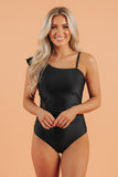 Women's Asymmetric Ruffle Shoulder One-Piece Swimsuit | Zarnesh