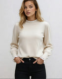 Women’s Spliced Lace Round Neck Knit Pullover Sweater | Zarnesh
