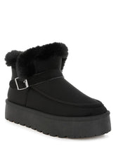 Women’s Linka Pin Buckle Faux Fur Lined Snow Boots | Zarnesh