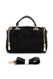 Women’s Rhinestone Metallic Two-Zipper Handbag | Zarnesh