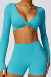Women’s Quick-Drying Long Sleeve Twist Tight-Fitting Yoga Bra | Zarnesh
