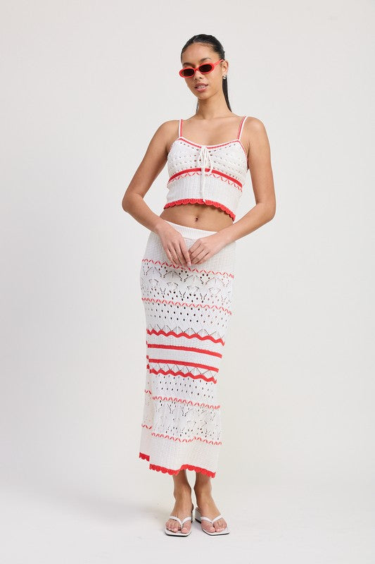 Women’s Boho Crochet Knit Maxi Skirt | Zarnesh