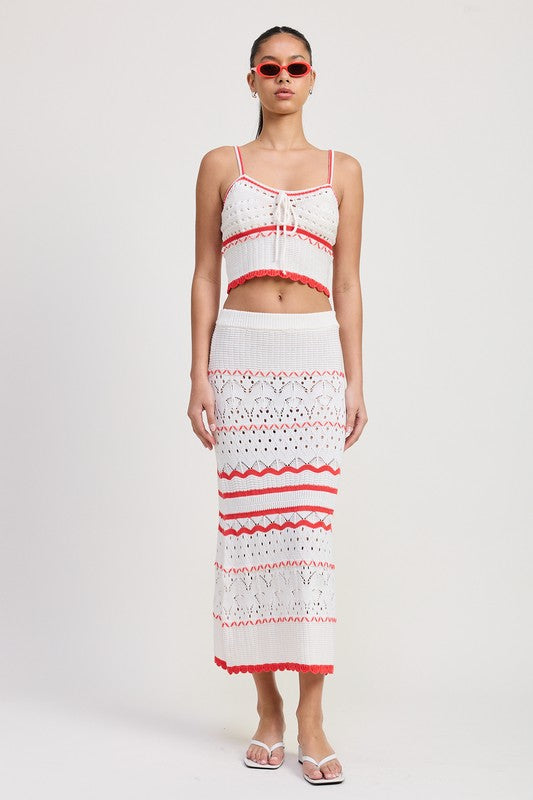 Women’s Boho Crochet Knit Maxi Skirt | Zarnesh
