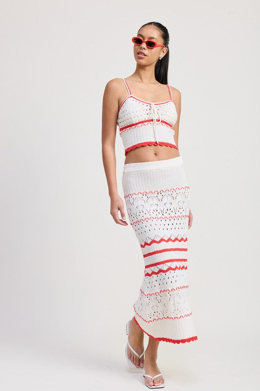 Women’s Boho Crochet Knit Maxi Skirt | Zarnesh