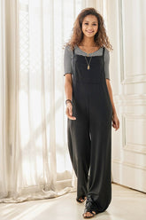 Women’s Boho Plus Wide Leg Overall Jumpsuit with Pocket | Zarnesh