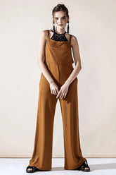 Women’s Boho Plus Wide Leg Overall Jumpsuit with Pocket | Zarnesh
