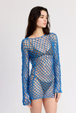 Women Bold Elegant Crochet Mini Dress With Open Back Mini Dress Zarnesh