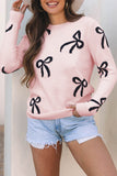 Women’s Bow Knit Pullover Crewneck Sweater | Zarnesh