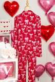 Women’s Bow Tie Valentine Shirt Pants Pajama Set | Zarnesh