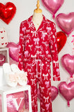 Women’s Bow Tie Valentine Shirt Pants Pajama Set | Zarnesh