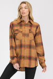 Women's Boyfriend Fit Checker Plaid Flannel Long Sleeve | Zarnesh