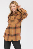 Women's Boyfriend Fit Checker Plaid Flannel Long Sleeve | Zarnesh