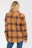 Women's Boyfriend Fit Checker Plaid Flannel Long Sleeve | Zarnesh