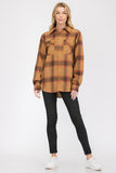 Women's Boyfriend Fit Checker Plaid Flannel Long Sleeve | Zarnesh