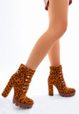 Women's Leopard Print Chunky Boots | Zarnesh