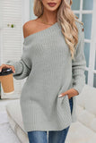 Women’s Buttoned Shoulder Ribbed Drop Shoulder Sweater | Zarnesh