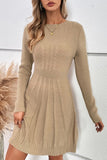 Women’s Cable Knit Cross Strip Solid Sweater Dress | Zarnesh