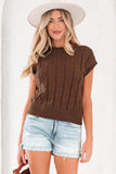 Women’s Cable Knit Sleeveless Crew Neck Top Sweater | Zarnesh