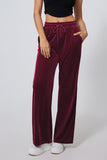 Women’s Casual Solid Drawstring Velvet Wide Leg Pants | Zarnesh