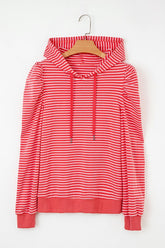 Women’s Casual Striped Puff Sleeve Long Hoodie | Zarnesh