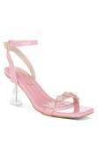 Women Ebina Charm Pin Buckle Ankle Strap Spool Heels Zarnesh
