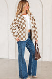 Women’s Checkered Sherpa Button Down Chunky Jacket | Zarnesh
