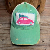 Women's Christmas Car Trucker Distressed Hat | Zarnesh