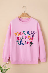 Women’s Christmas Drop shoulder Merry Everything Tinsel Sweatshirt | Zarnesh