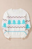 Women’s Christmas Ribbed Trim Chevron Stripe Sweater | Zarnesh