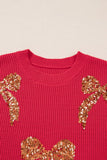 Women’s Christmas Sequin Bow Drop Shoulder Sweater | Zarnesh