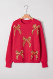 Women’s Christmas Sequin Bow Drop Shoulder Sweater | Zarnesh
