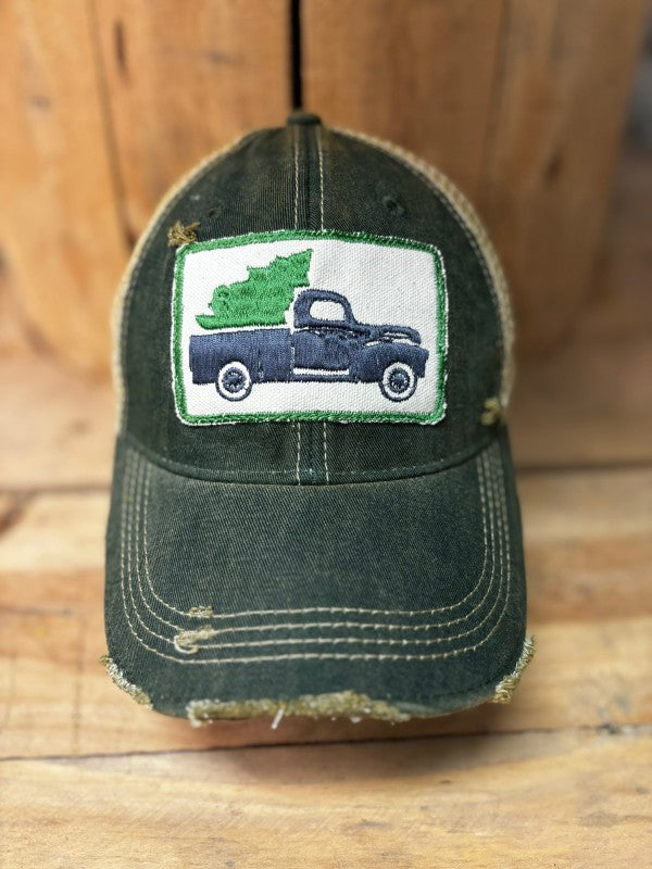 Women’s Christmas Tree Truck Hat Holiday Cap | Zarnesh