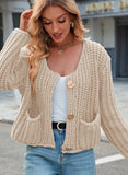 Women’s Chunky Knit Cropped Knit Cardigan | Zarnesh
