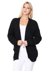Women’s Chunky Waffle Knit Open Front Sweater Cardigan | Zarnesh