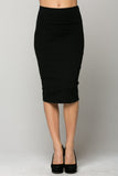 Women’s Classic Solid Nylon Ponte High-Waisted Midi Pencil Skirt | Zarnesh