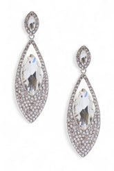 Women's Crystal Almond Drop Chandelier Earrings | Zarnesh