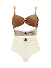 Women’s Color Block Ruched Cutout One-Piece Swimsuit | Zarnesh