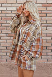 Women’s Colorblock Patchwork Plaid Snap Buttoned Shacket | Zarnesh