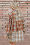 Women’s Colorblock Patchwork Plaid Snap Buttoned Shacket | Zarnesh