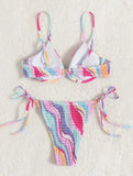 Women's Colorful Smocked Underwire Two-piece Bikini Set | Zarnesh