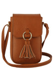 Women’s Faux Leather Tassel Ring Flap Tassel Crossbody | Zarnesh