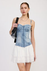 Women’s Corset Denim Mini Dress | Zarnesh