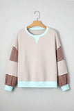 Women's Cotton Colorblock Patchwork Striped Sweatshirt | Zarnesh
